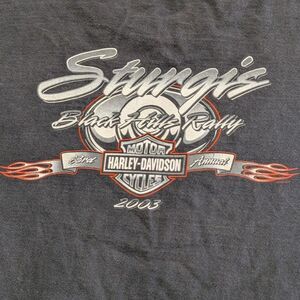 Harley Davidson Sturgis 2003 Black Hills Rally Graphic T Shirt XL Vintage